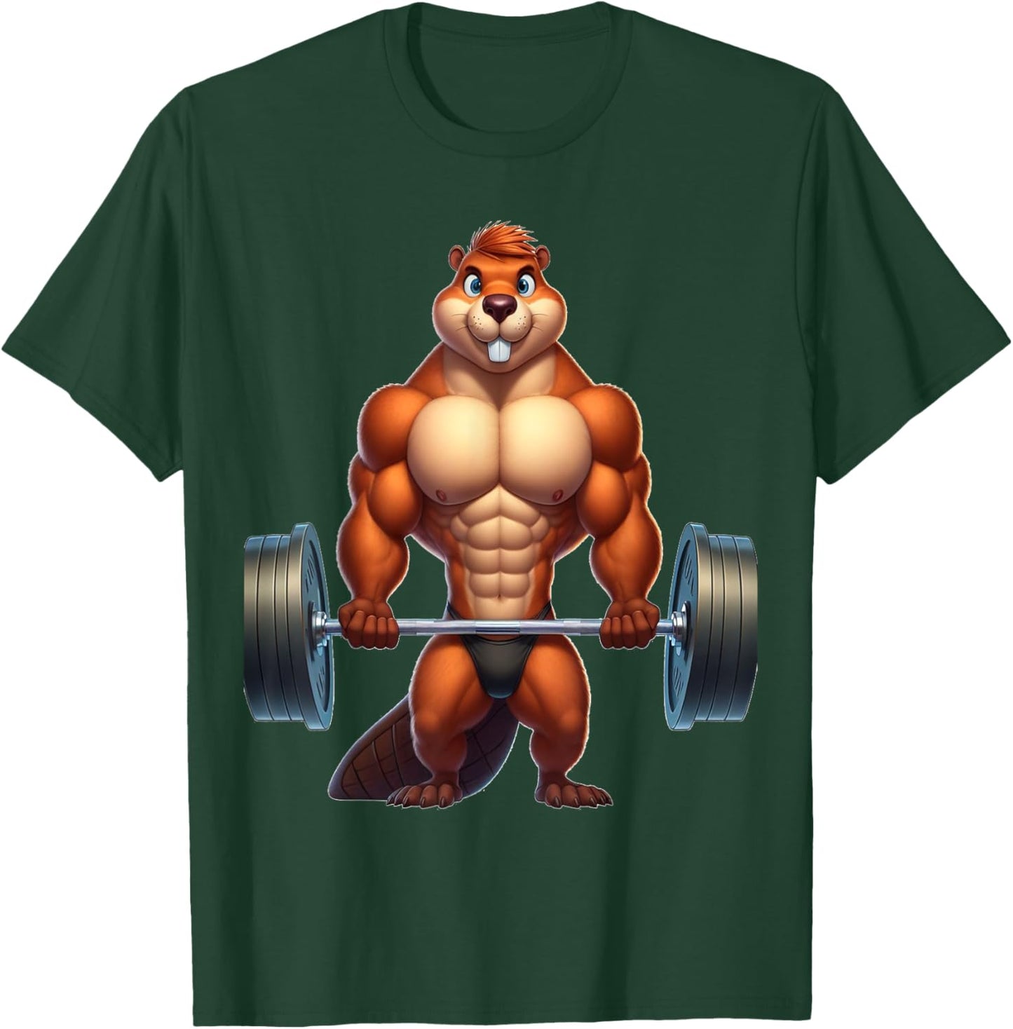 Athletic Beaver Gym Beaver Exercising Beaver T-Shirt - T-Shirt | Forest