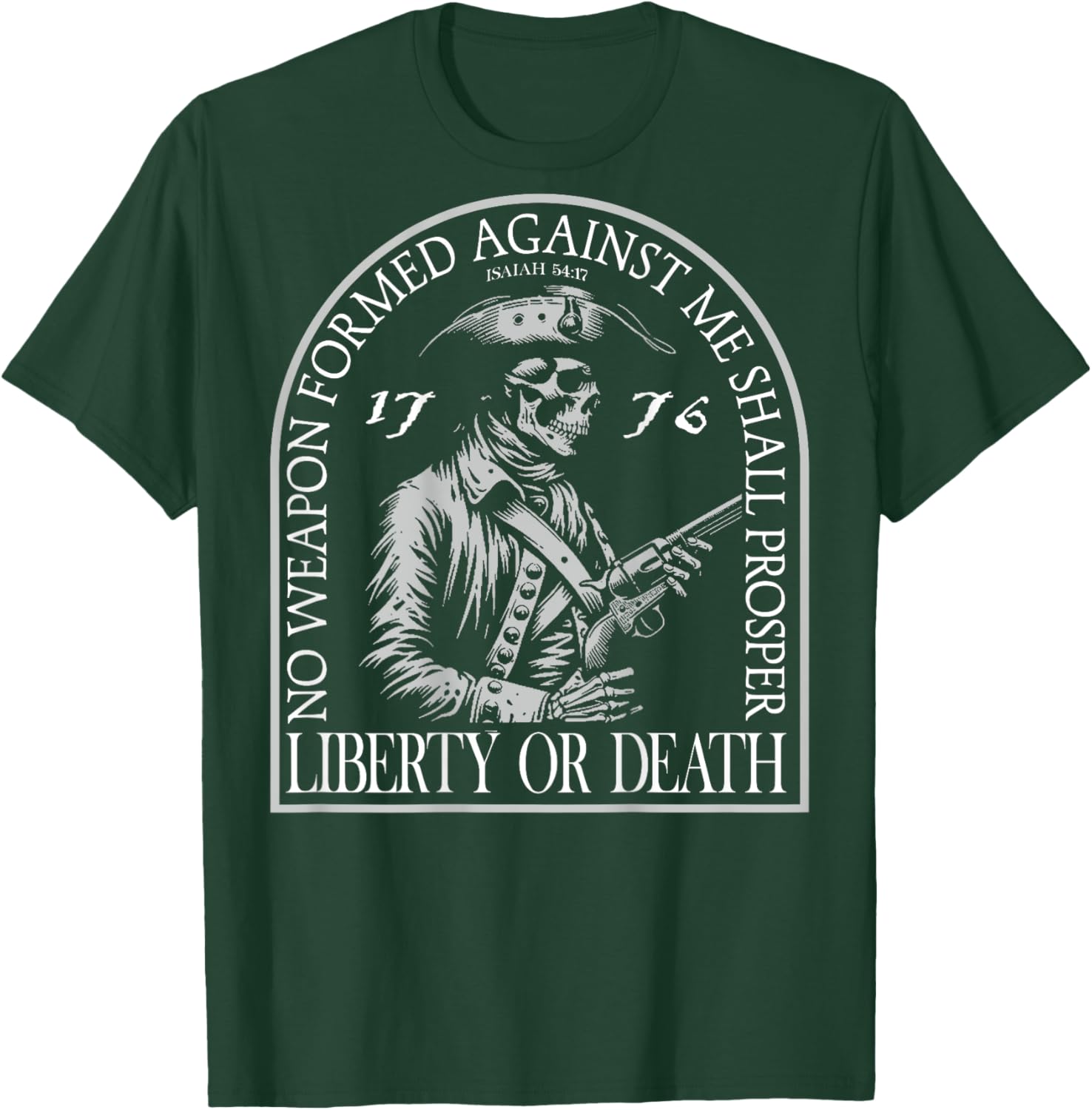 No Weapon Formed Against Me Shall Prosper (on back) T-Shirt - T-Shirt | Forest