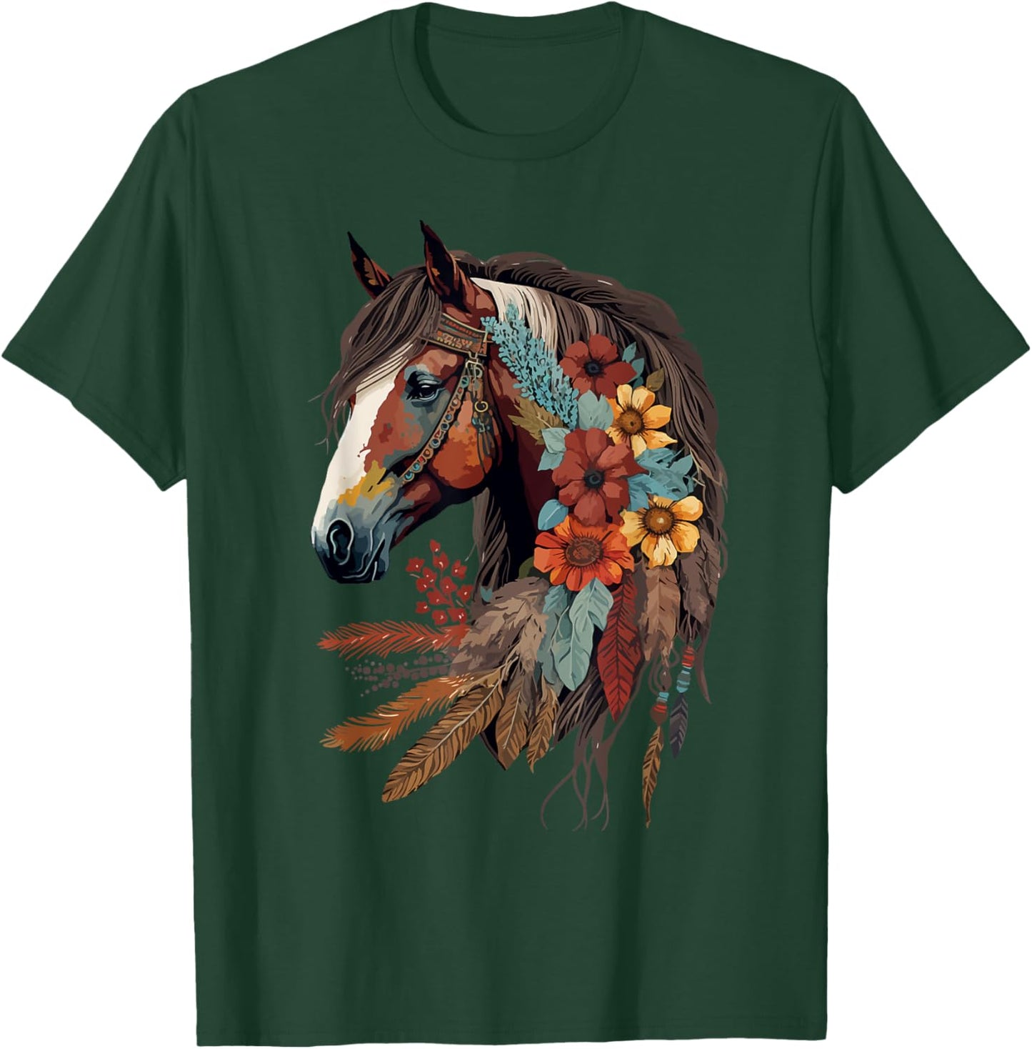 Equestrian Horse Girl Western CowGirl Horseback Riding Theme T-Shirt - T-Shirt | Forest