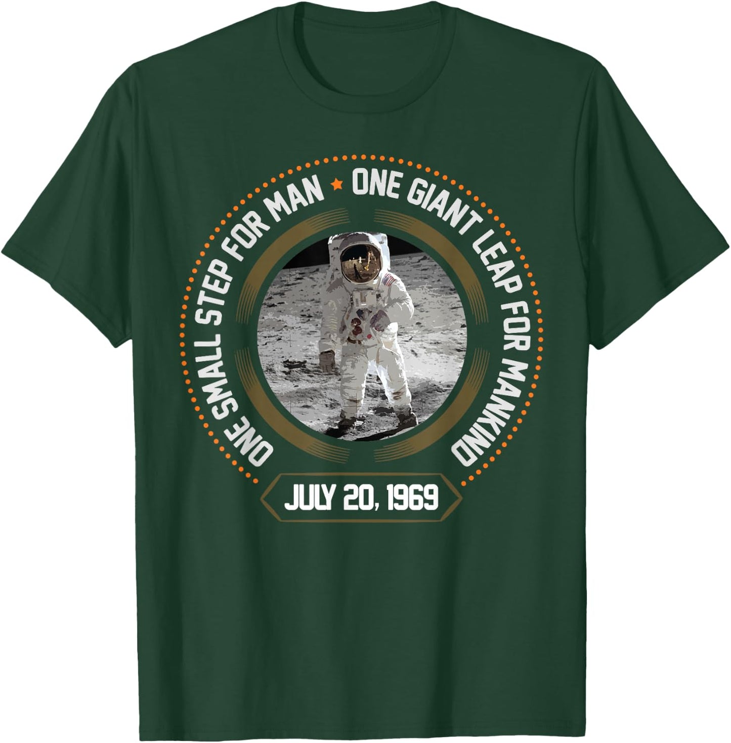 Apollo 11 One Small Step for Man July 1969 Moon Gift T-Shirt - T-Shirt | Forest