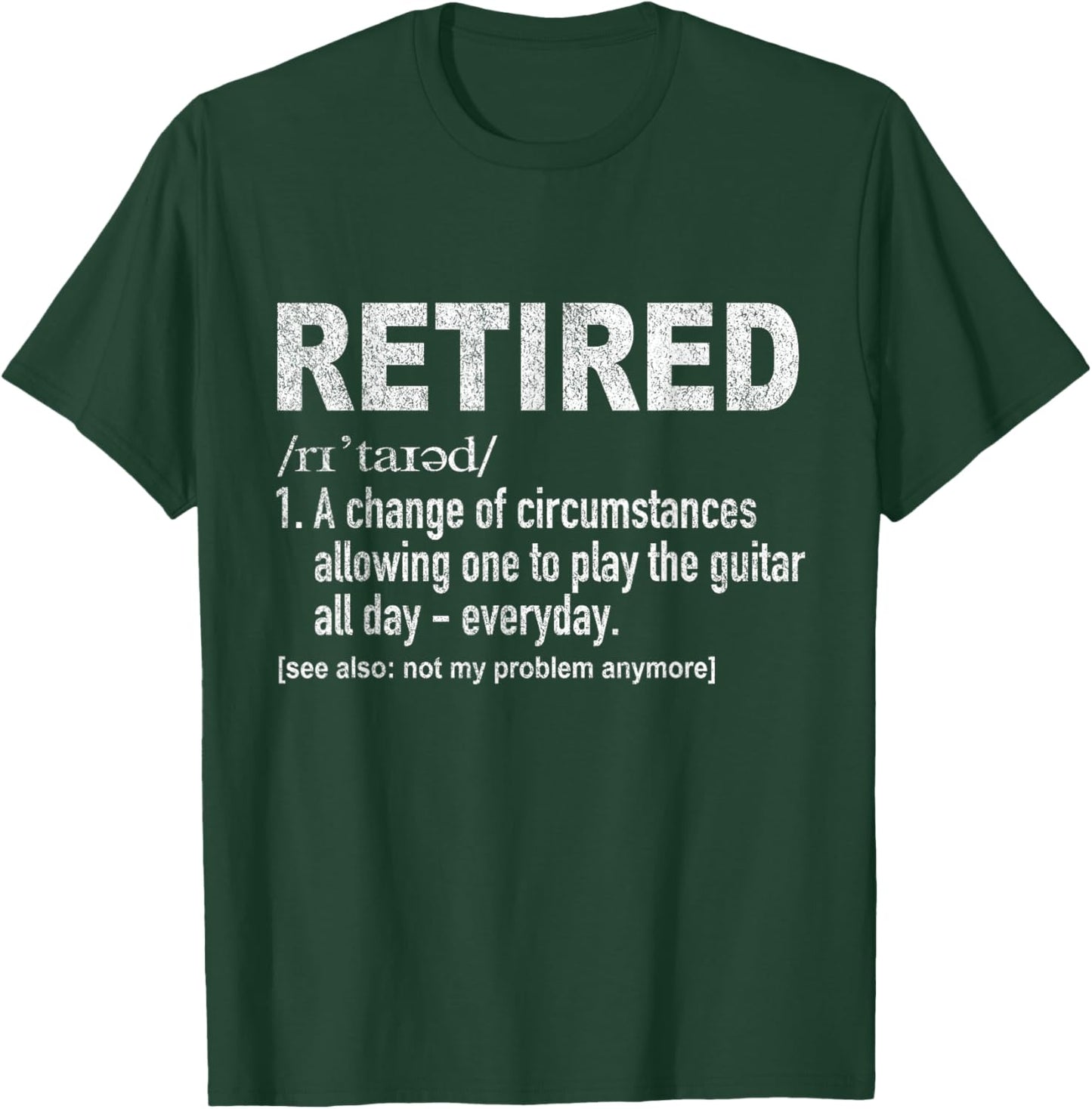 Funny Retired Definition Guitar Player Retirement Retro T-Shirt - T-Shirt | Forest