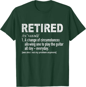 Funny Retired Definition Guitar Player Retirement Retro T-Shirt - T-Shirt | Forest
