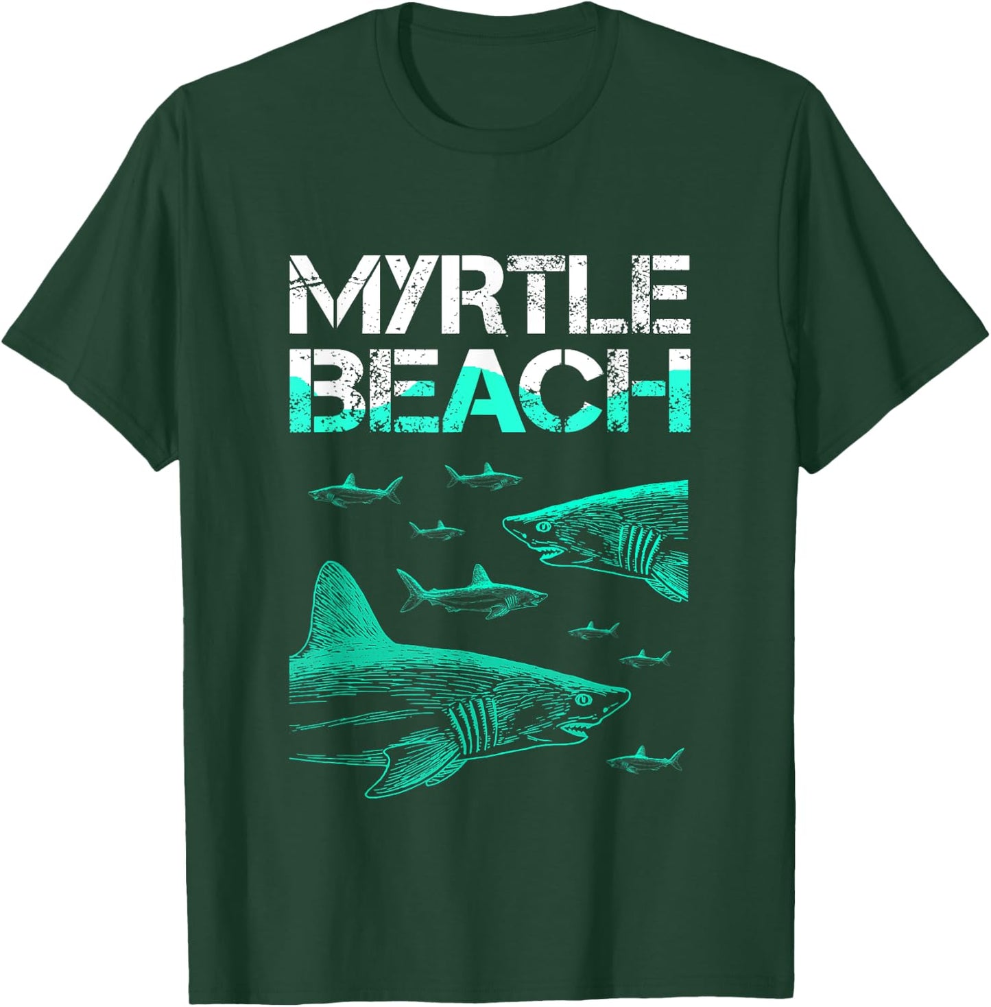 Myrtle Beach Shark Men Women Girls Kids T-Shirt - T-Shirt | Forest