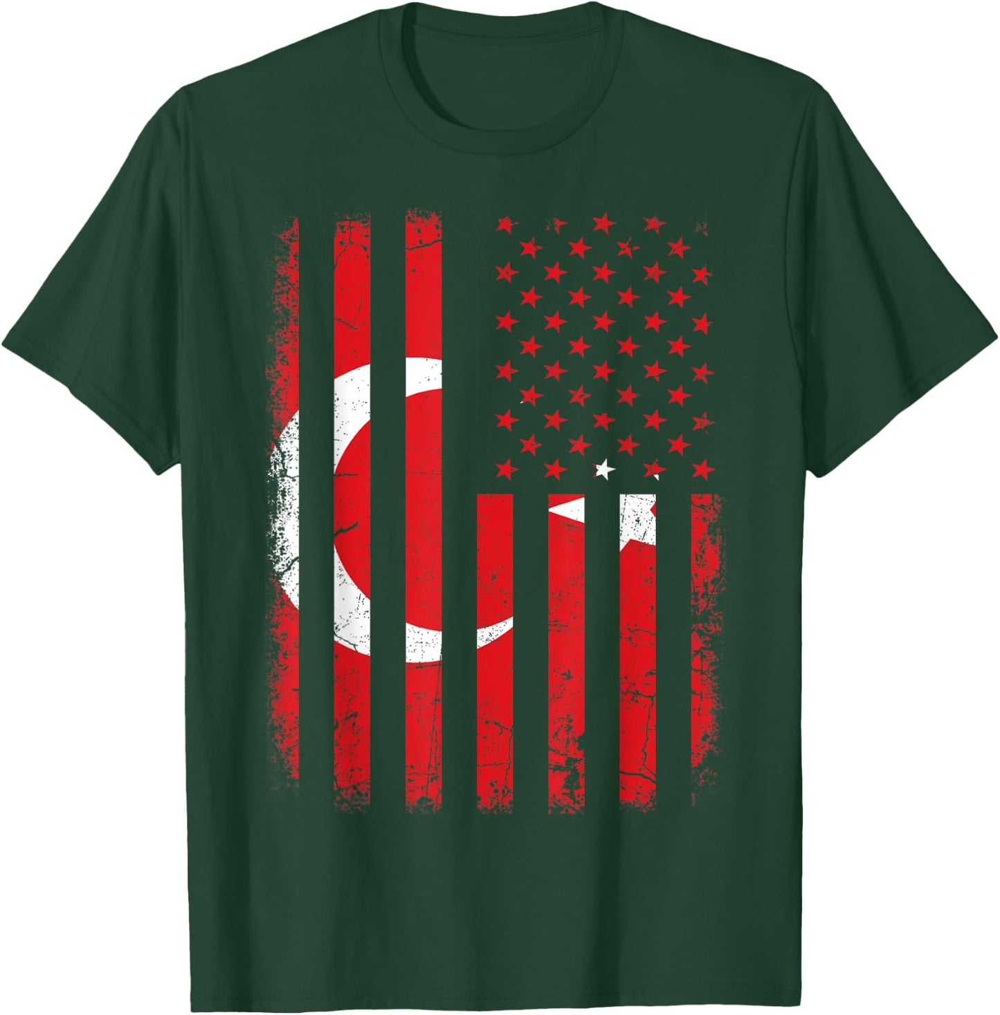 Turkish American Flag Turkey America Pride Heritage T-Shirt - T-Shirt | Forest
