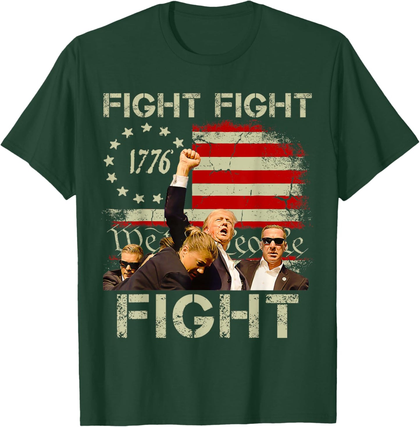 Trump Fight Fight Fight Trump Signals To Americans to Fight T-Shirt - T-Shirt | Forest