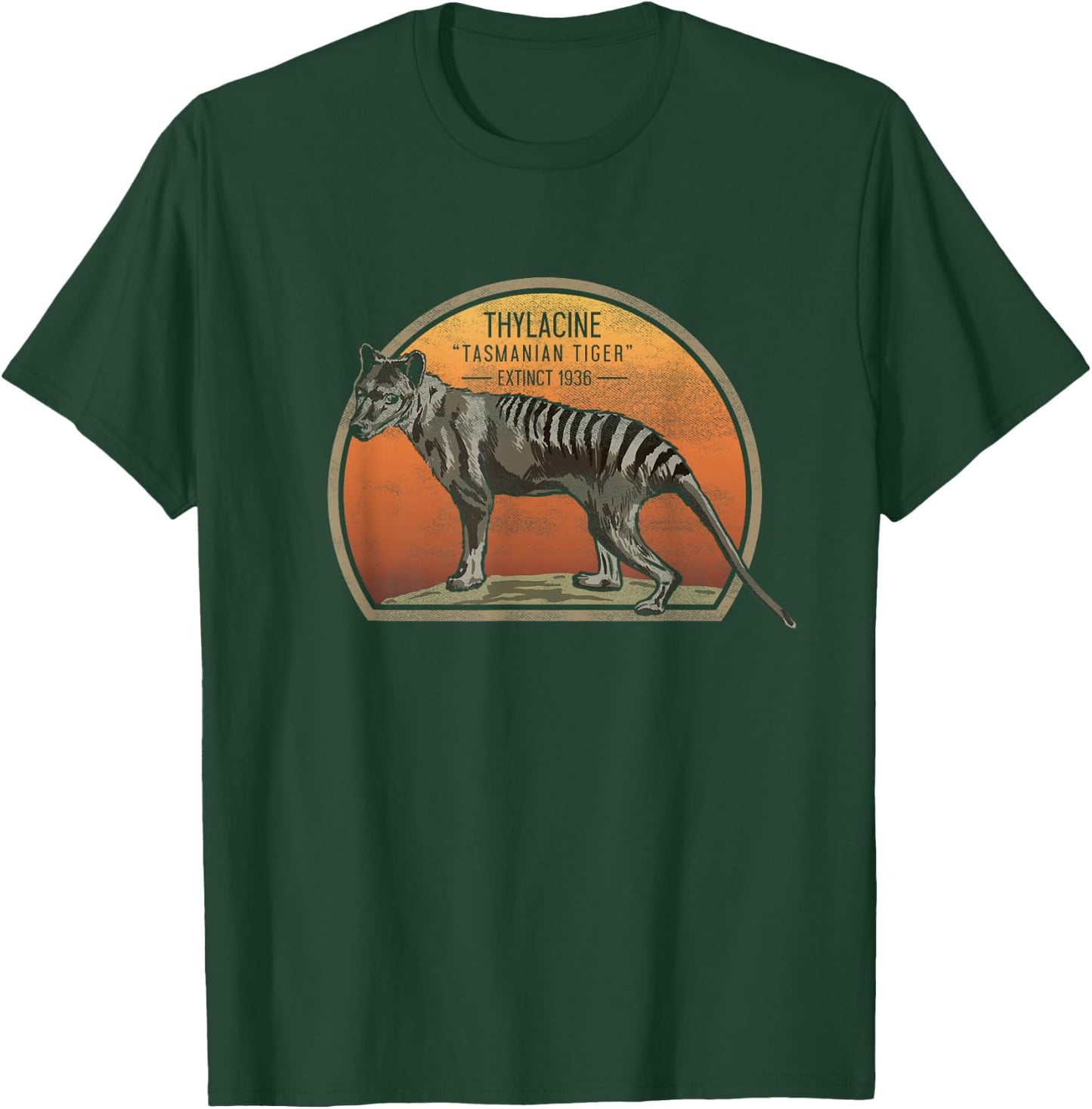 Tasmanian Tiger Thylacine T Shirt Wolf Australian Extinct T-Shirt - T-Shirt | Forest