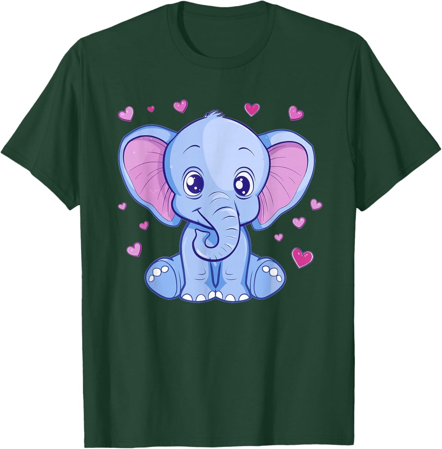 Cute Elephant With Hearts I Kids Elephant T-Shirt - T-Shirt | Forest