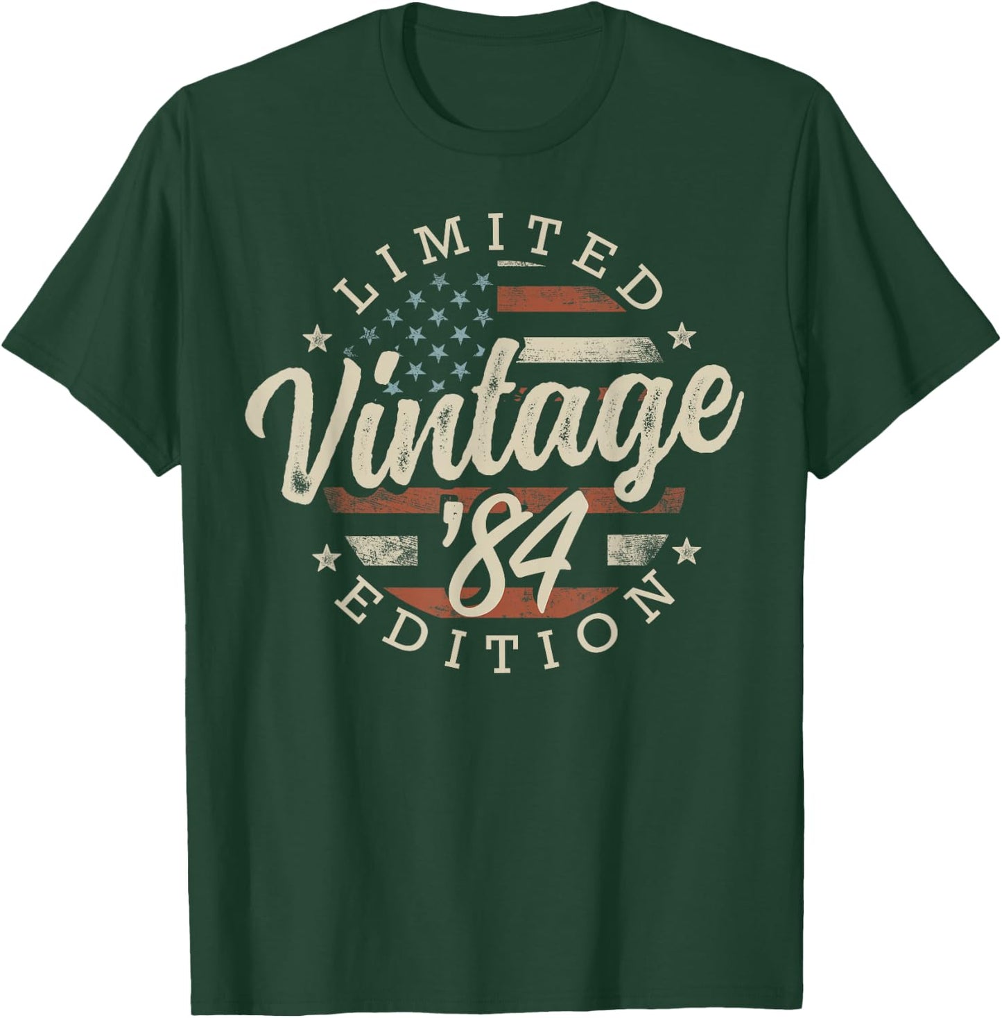 Vintage 1984 Limited Edition USA Flag 42nd Birthday T-Shirt - T-Shirt | Forest
