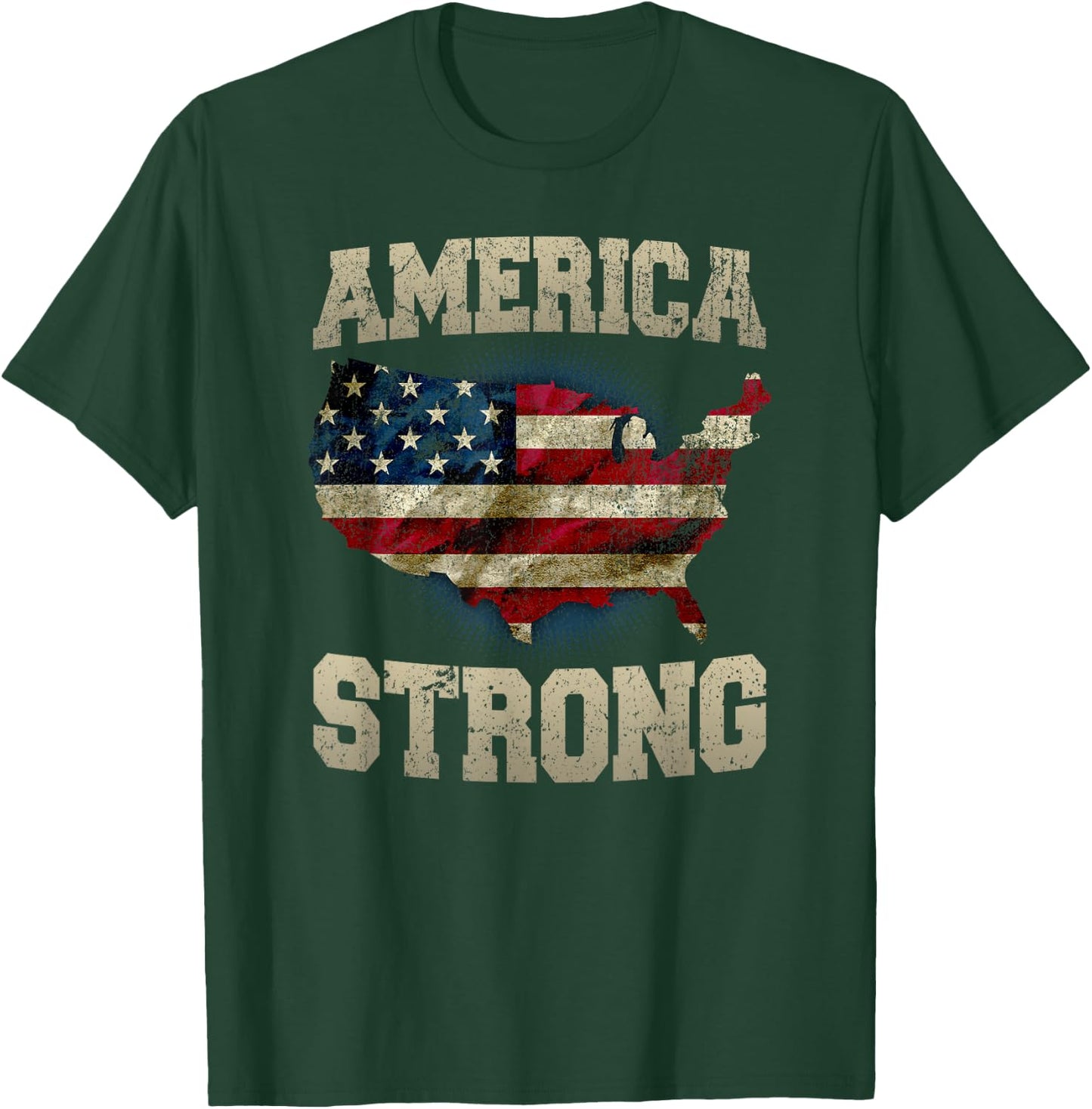 Patriotic America Strong Kids Men T-Shirt - T-Shirt | Forest