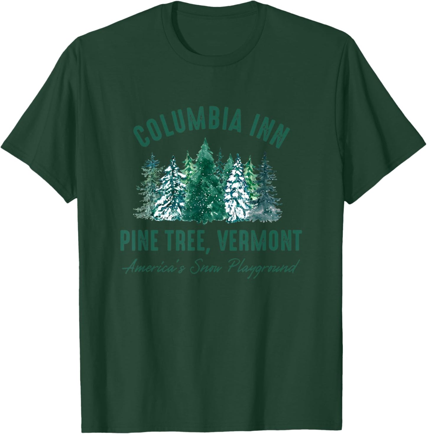 Pine Tree Vermont Always A White Christmas Tree T-Shirt - T-Shirt | Forest