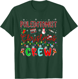Phlebotomist Christmas Crew Matching Job Team Funny Parties T-Shirt - T-Shirt | Forest