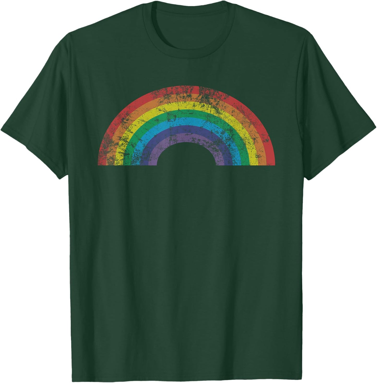 Rainbow Vintage Retro 80's Style Gift Men Women Gift T-Shirt - T-Shirt | Forest