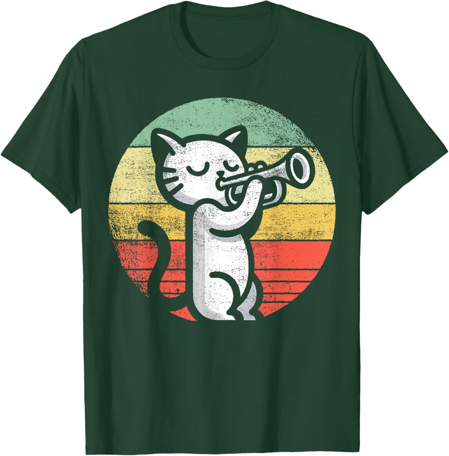 Trumpet Player I Cat Plays Trumpet T-Shirt - T-Shirt | Forest
