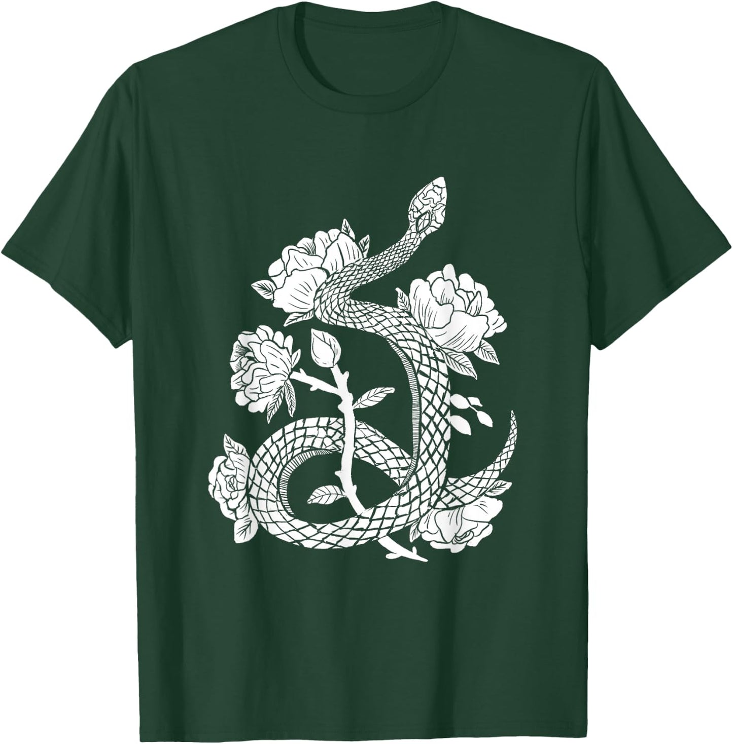 Snake & Flowers Gothic Witchy Punk T-Shirt - T-Shirt | Forest