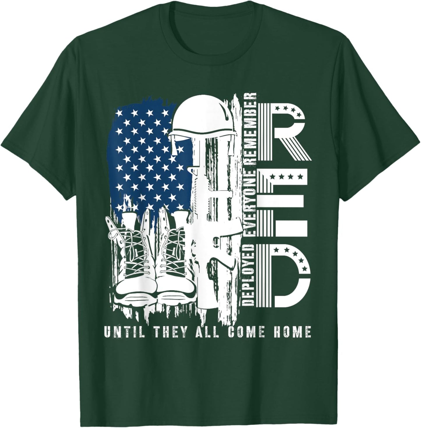 Red Friday Military We Wear Red Support Our troops US Flag T-Shirt - T-Shirt | Forest