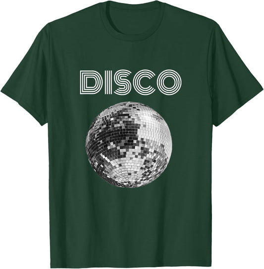 Black and White Disco Ball Club Retro T-Shirt - T-Shirt | Forest