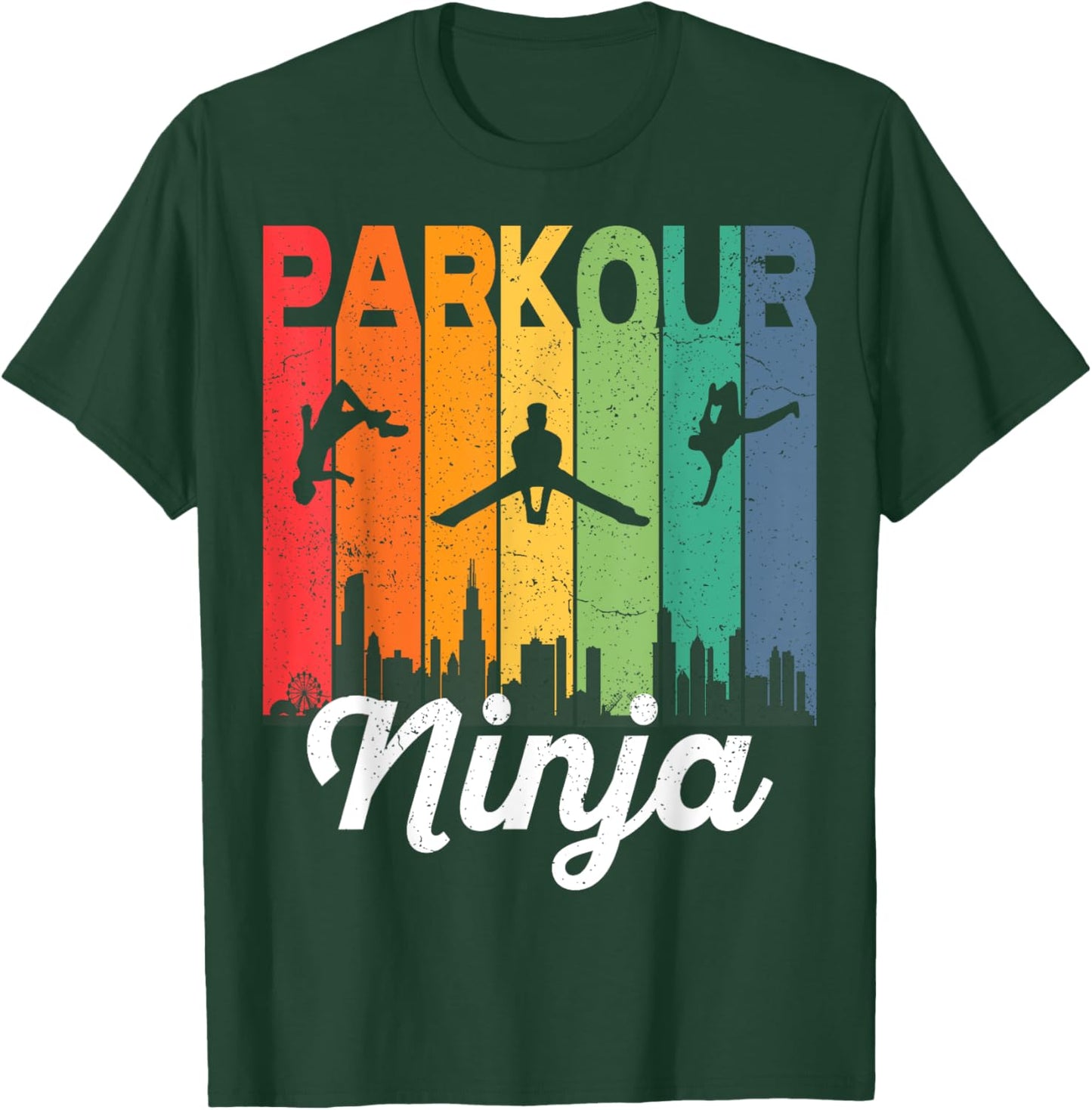 Parkour Ninja - Parcour Urban Traceurs Fun Acrobatics Jumps T-Shirt - T-Shirt | Forest