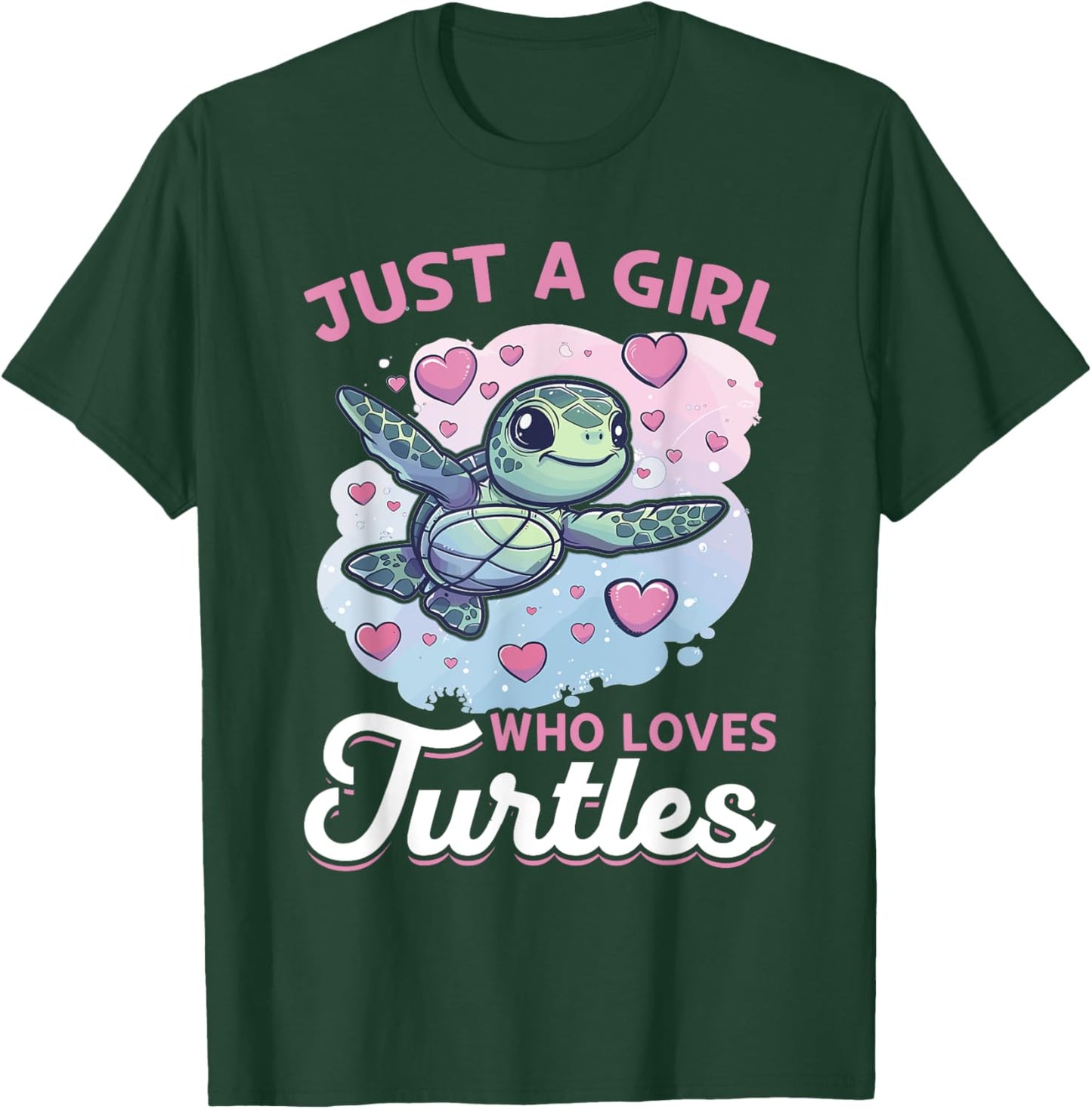 Funny Sea Turtle Animal Just A Girl Who Loves Turtles T-Shirt - T-Shirt | Forest