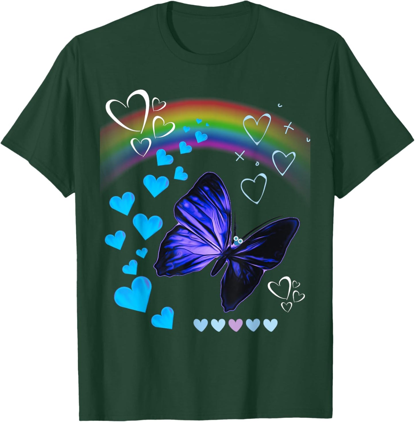 Butterflies Lovers By The Rainbow Butterfly Design T-Shirt - T-Shirt | Forest