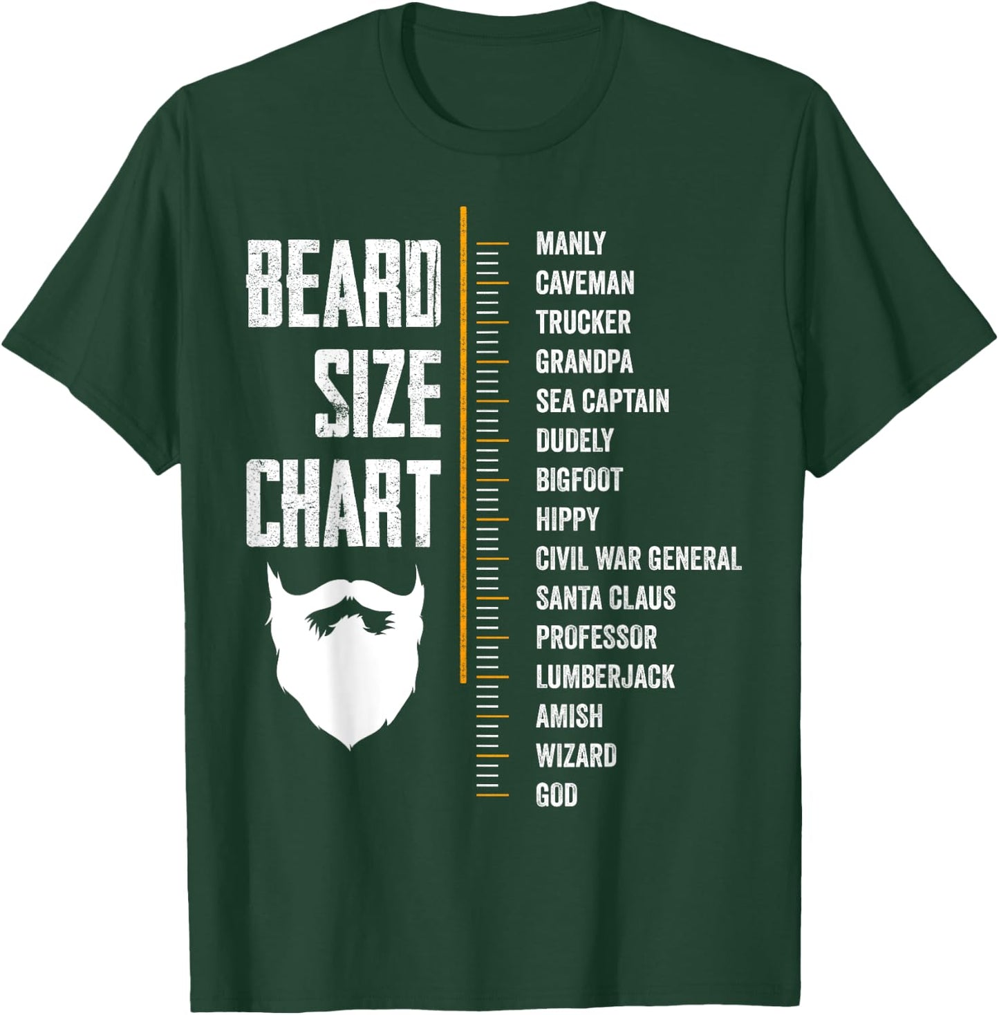 Beard Measurement Chart Beard Length Funny Growth Chart T-Shirt - T-Shirt | Forest