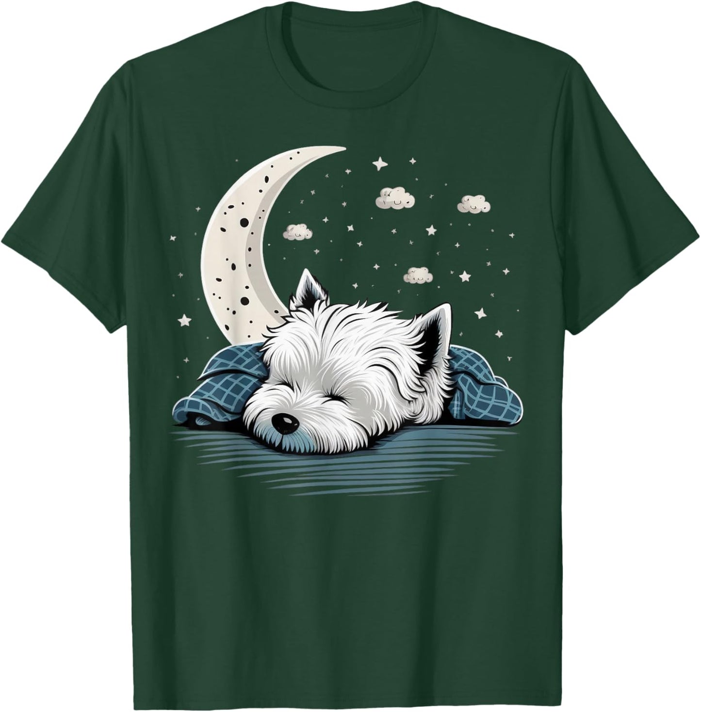 Napping Westie pajama West Highland White Terrier Sleeping T-Shirt - T-Shirt | Forest