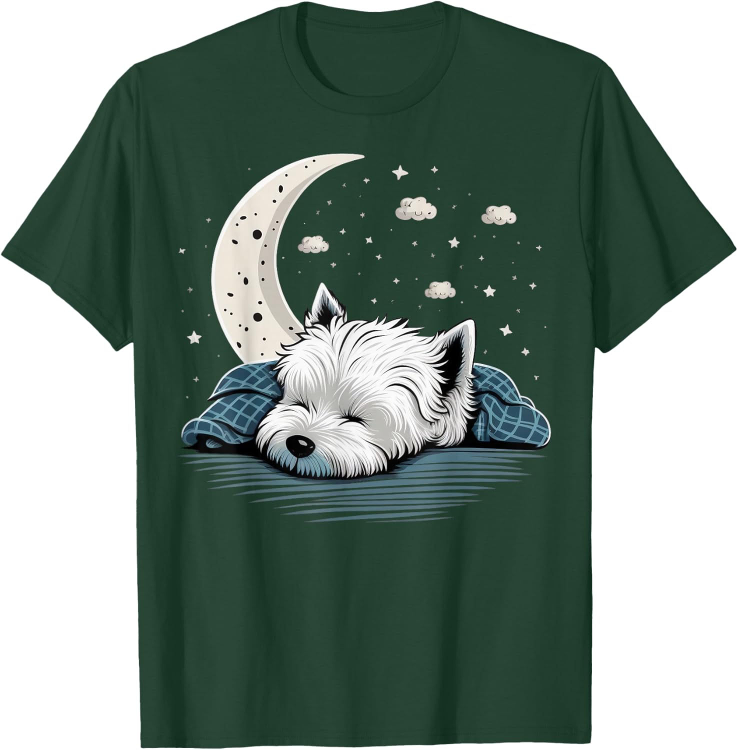 Napping Westie pajama West Highland White Terrier Sleeping T-Shirt - T-Shirt | Forest
