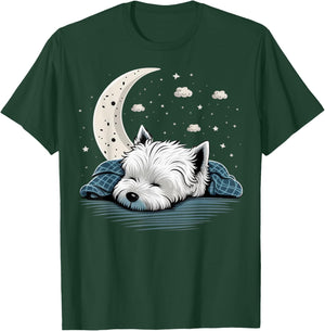 Napping Westie pajama West Highland White Terrier Sleeping T-Shirt - T-Shirt | Forest