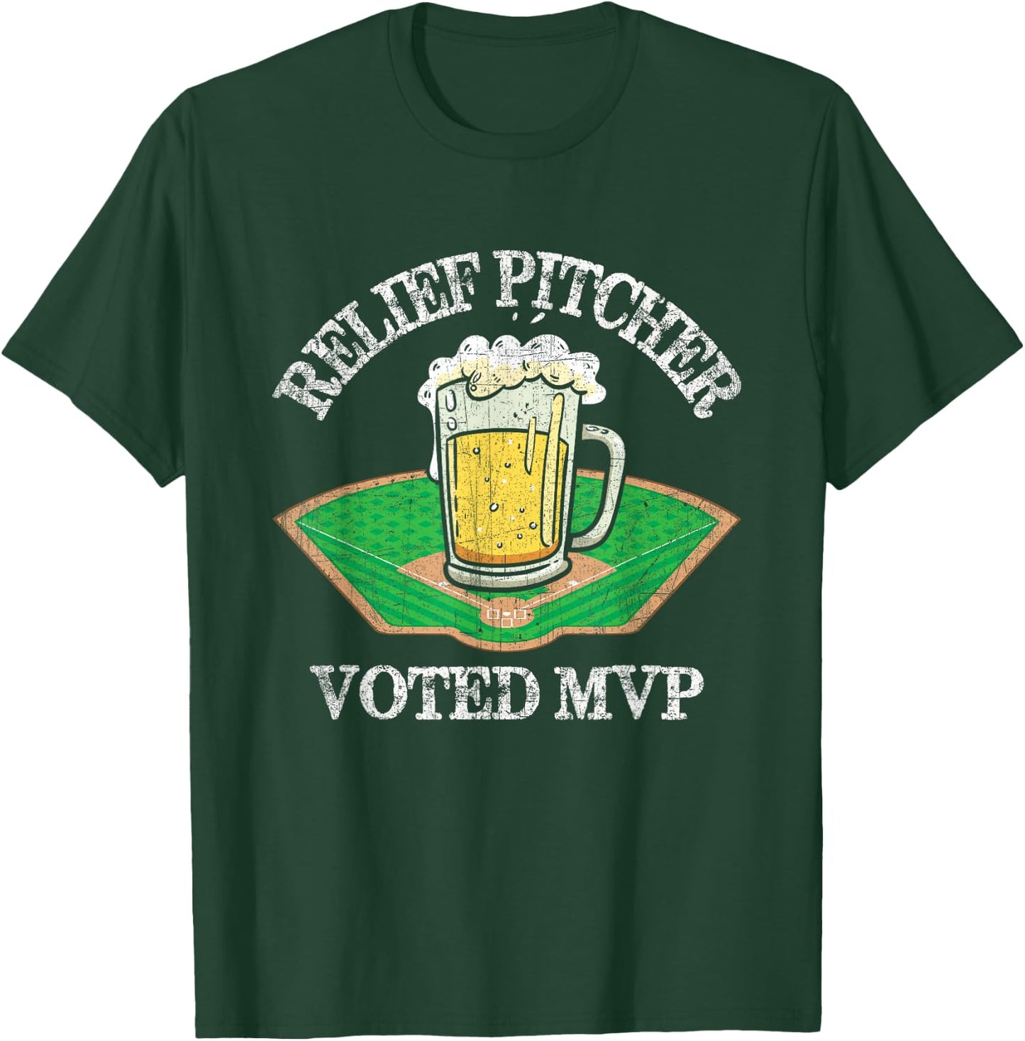Funny Beer and Baseball Relief Jug T-Shirt - T-Shirt | Forest