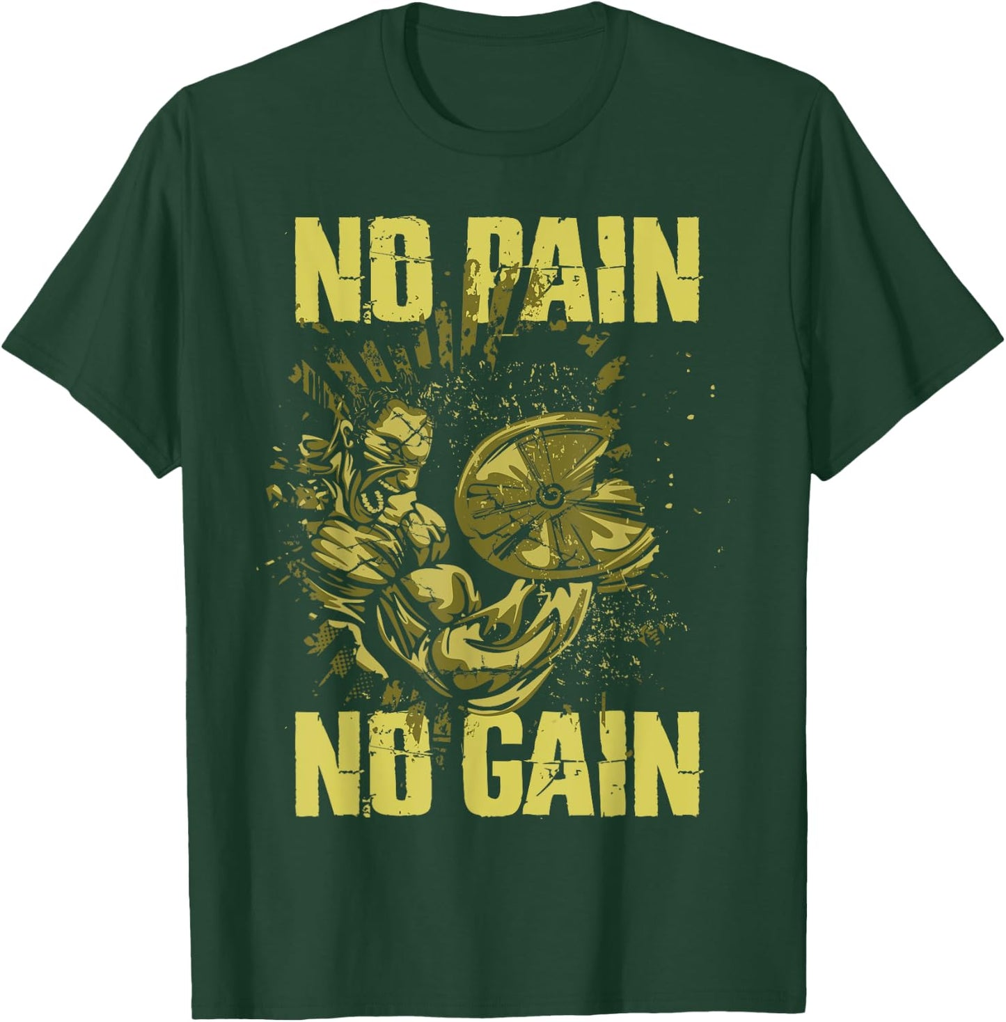 Bodybuilding Shirts No Pain No Gain Bodybuilder Gym T-Shirt - T-Shirt | Forest
