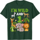 1 Year Old Zoo Birthday Shirt Safari Jungle Zoo Animal 1st T-Shirt - T-Shirt | Forest