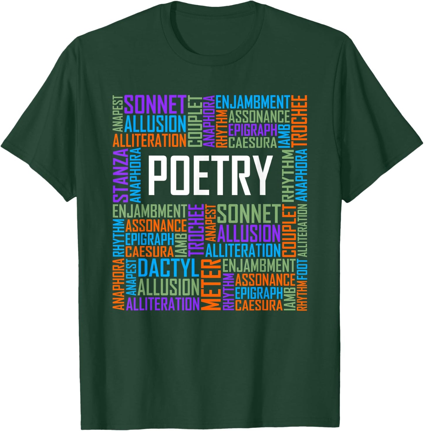 Poetry Words Lover Gift Poetry Writer Gifts T-Shirt - T-Shirt | Forest