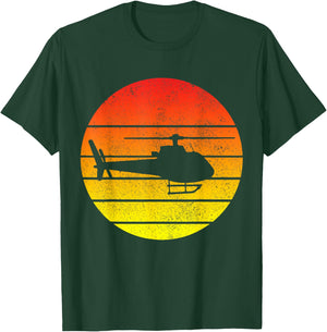 Helicopter Pilot Vintage Retro Aviation T-Shirt - T-Shirt | Forest