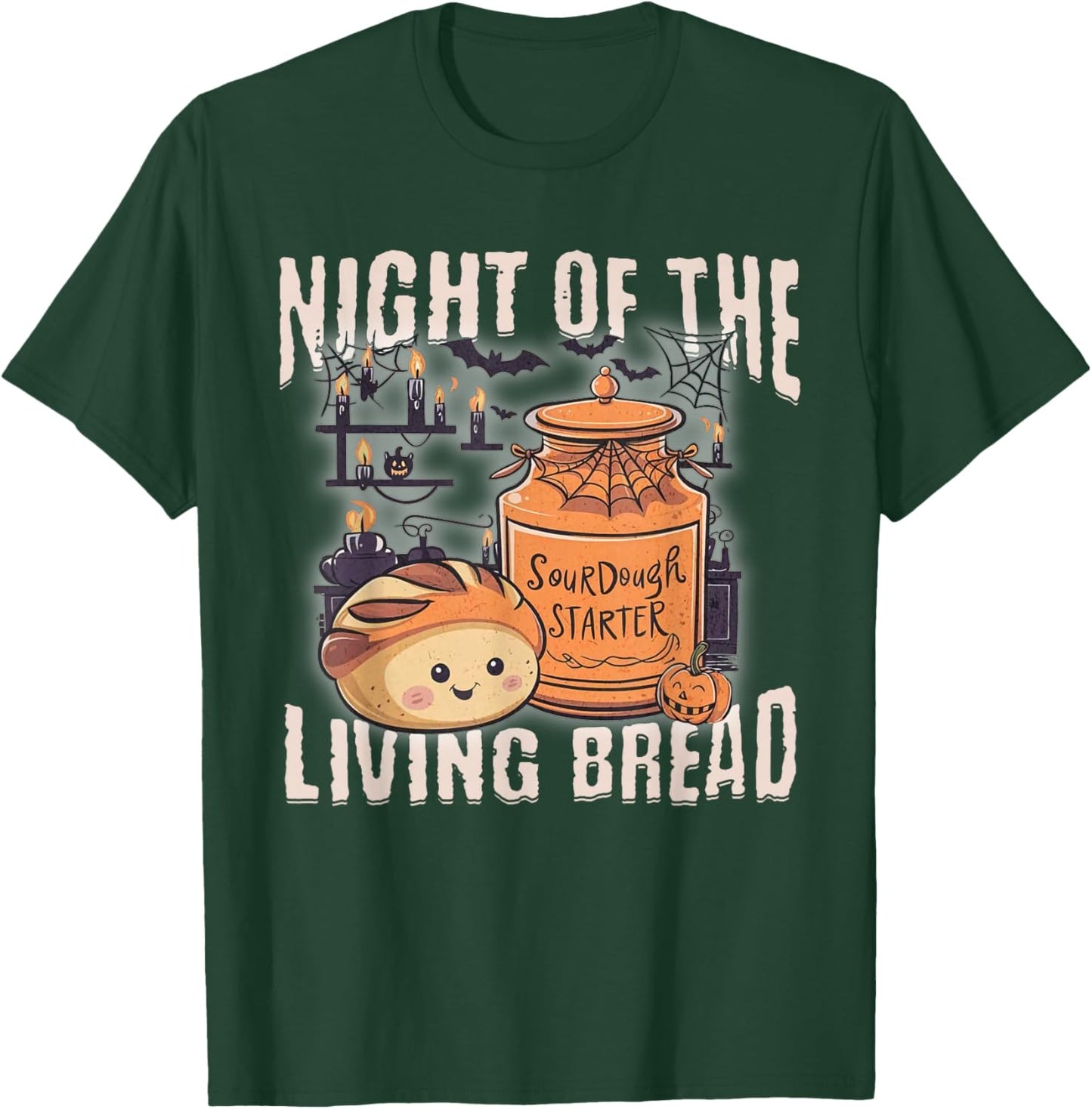 Night Of The Vintage Living Halloween Bread Spooky Season T-Shirt - T-Shirt | Forest