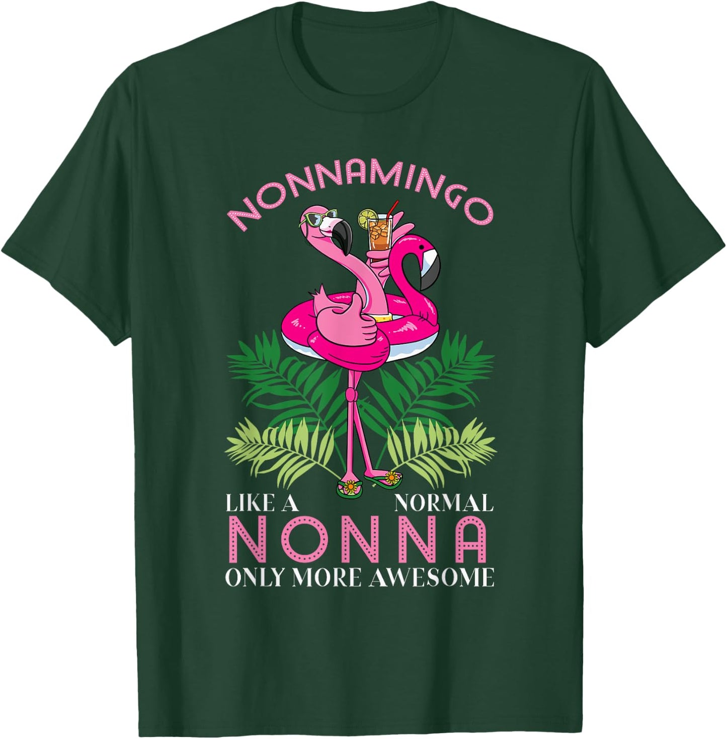 Nonnamingo Grandmother Flamingo Lover Gramma Grandma Granny T-Shirt - T-Shirt | Forest