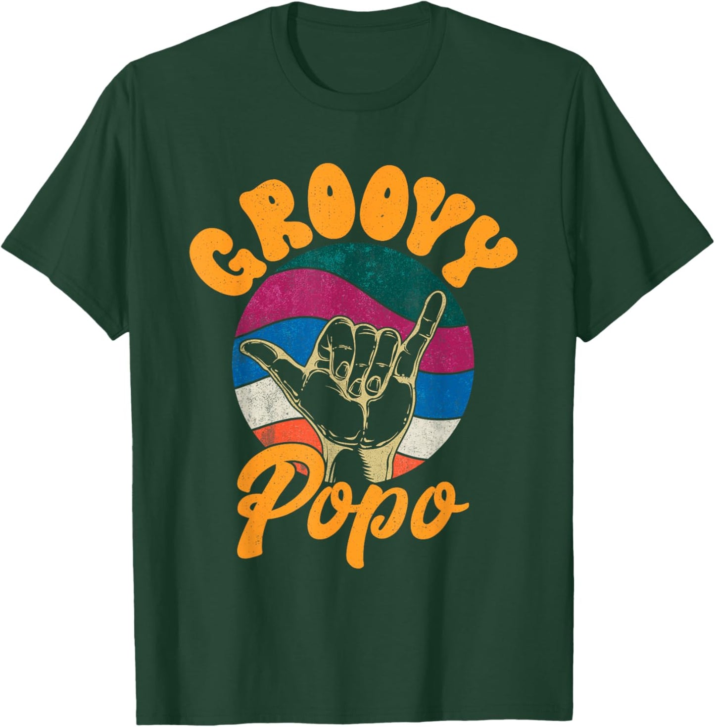 Vintage Father's Day Dad Grandpa Retro Groovy Popo Men T-Shirt - T-Shirt | Forest