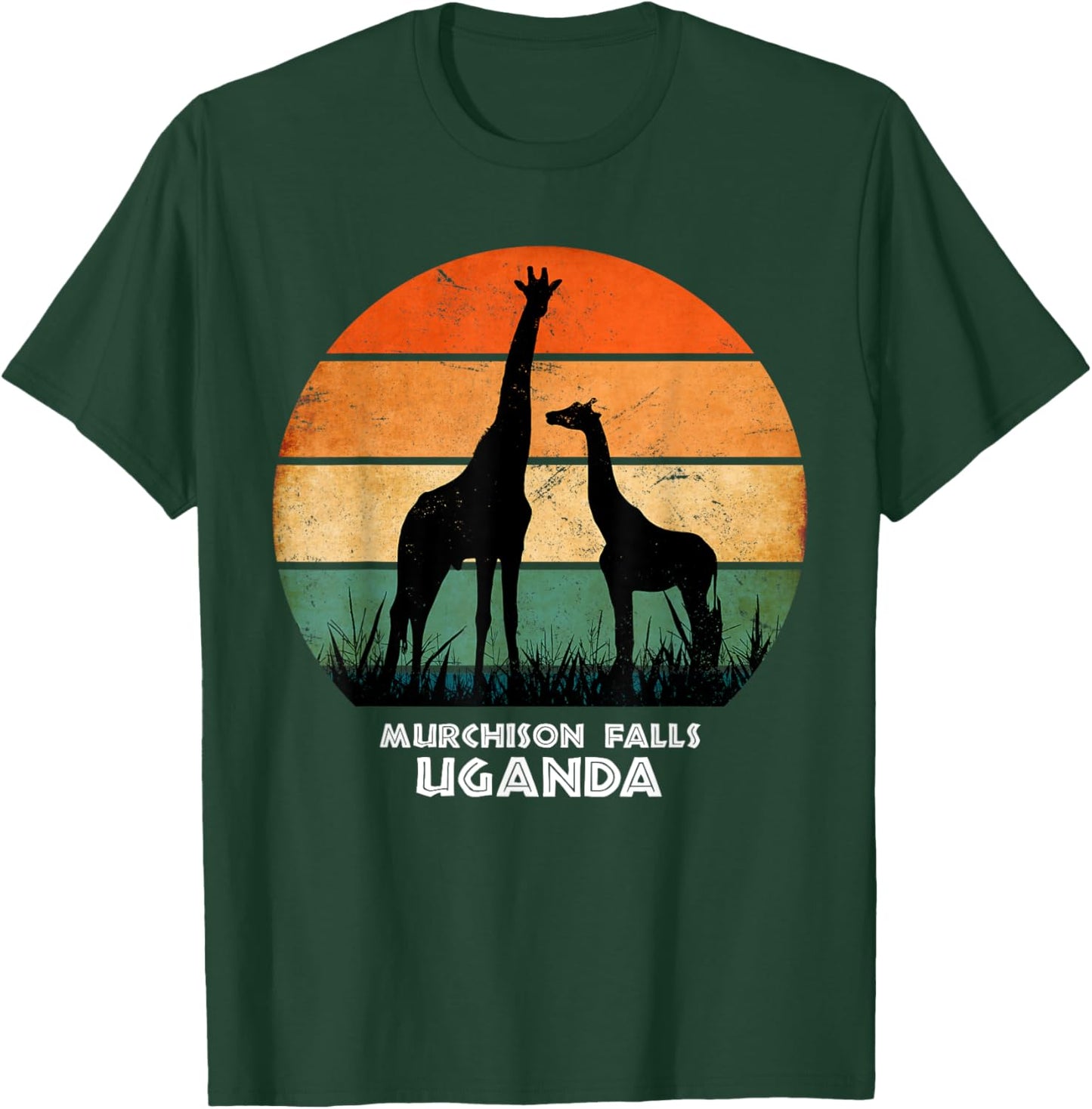 Murchison Falls, Uganda Giraffe Safari National Park Game T-Shirt - T-Shirt | Forest
