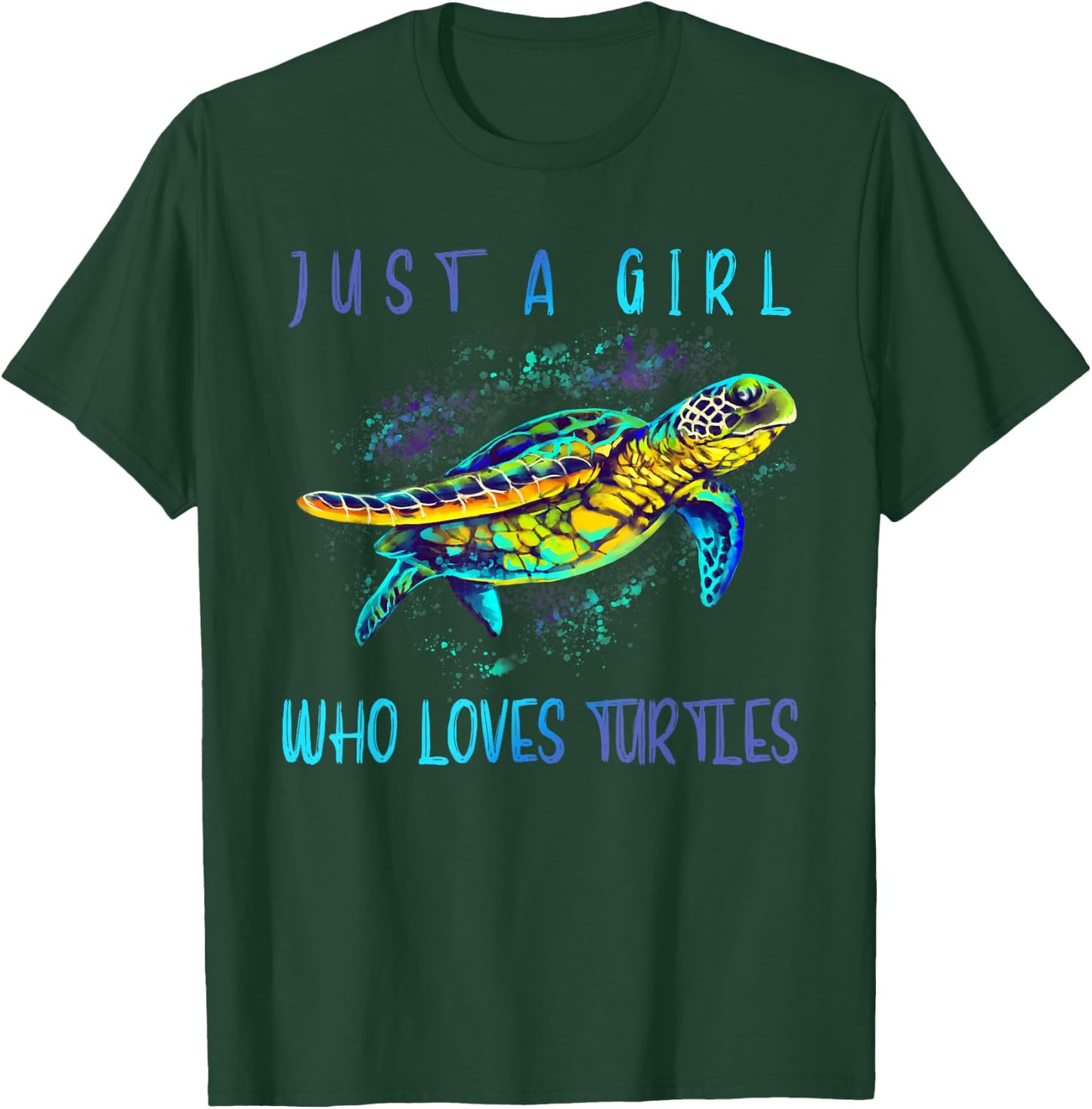 Funny Turtle Watercolor Sea Ocean Art Lovers Girl Outfit T-Shirt - T-Shirt | Forest