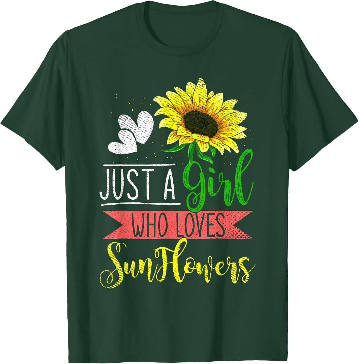Floral Blossom Women Just A Girl Who Loves Sunflowers T-Shirt - T-Shirt | Forest