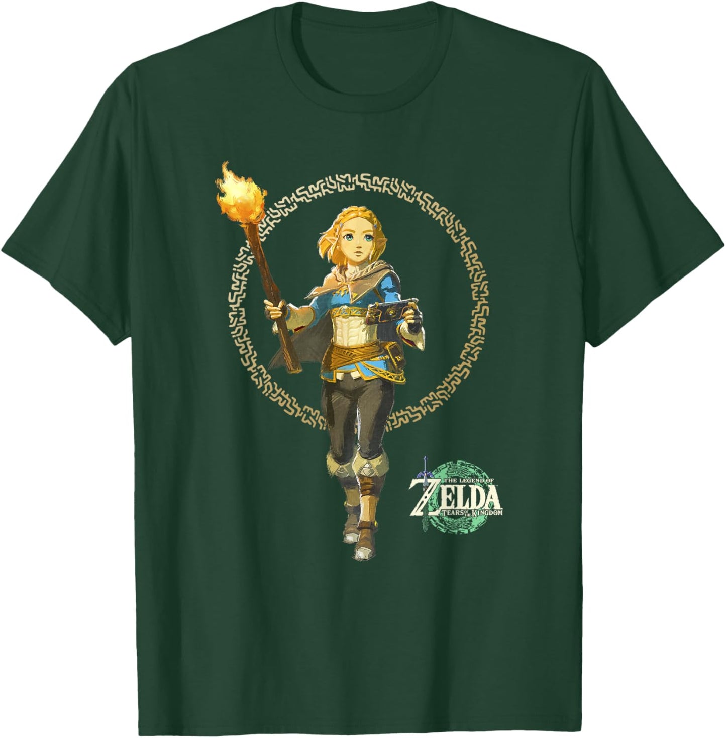 The Legend of Zelda Tears Of The Kingdom Zelda Runes Circle T-Shirt - T-Shirt | Forest
