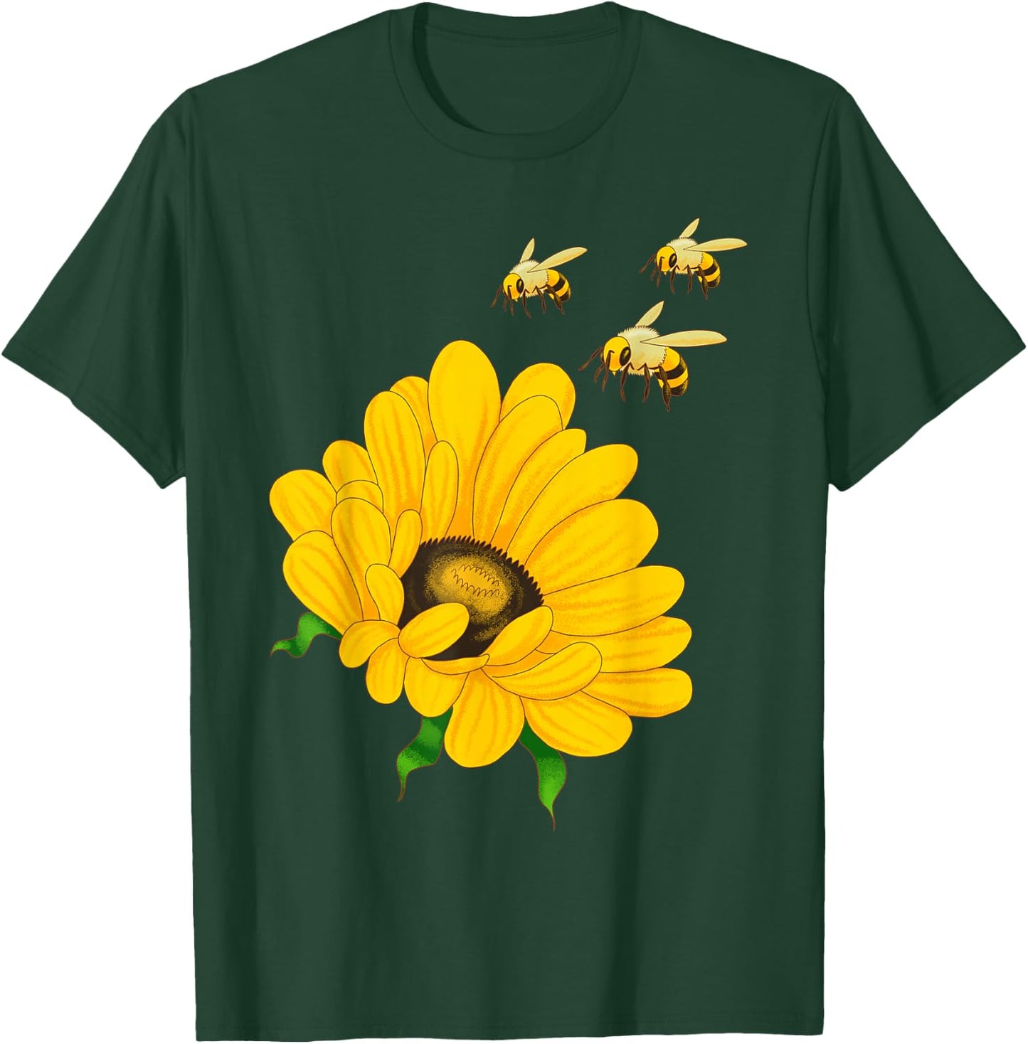 Sunflower Bees Retro Nature Summer Flower Beekeepers Gift T-Shirt - T-Shirt | Forest