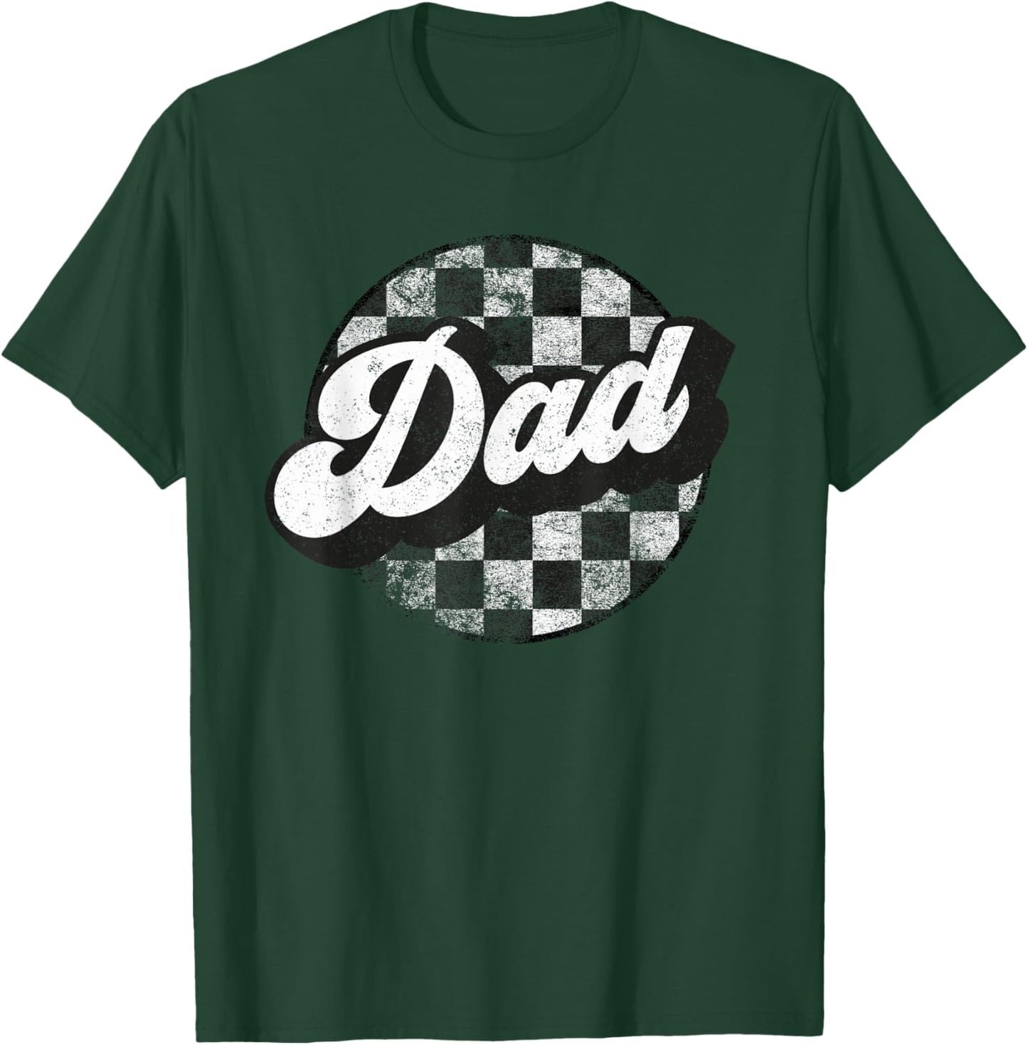 Funny Retro Checkered Dad Race Vintage Matching Family T-Shirt - T-Shirt | Forest