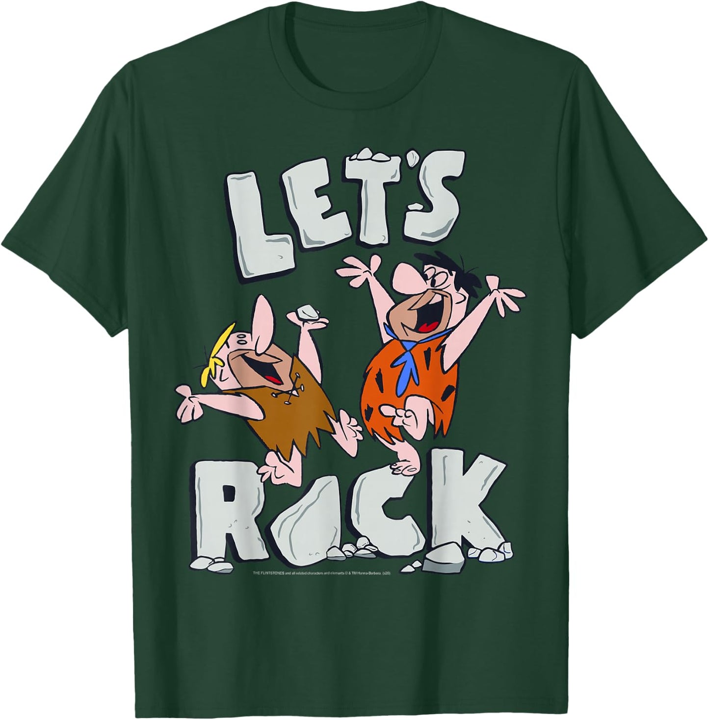 The Flintstones Fred and Barney Let's Rock Small T-Shirt - T-Shirt | Forest