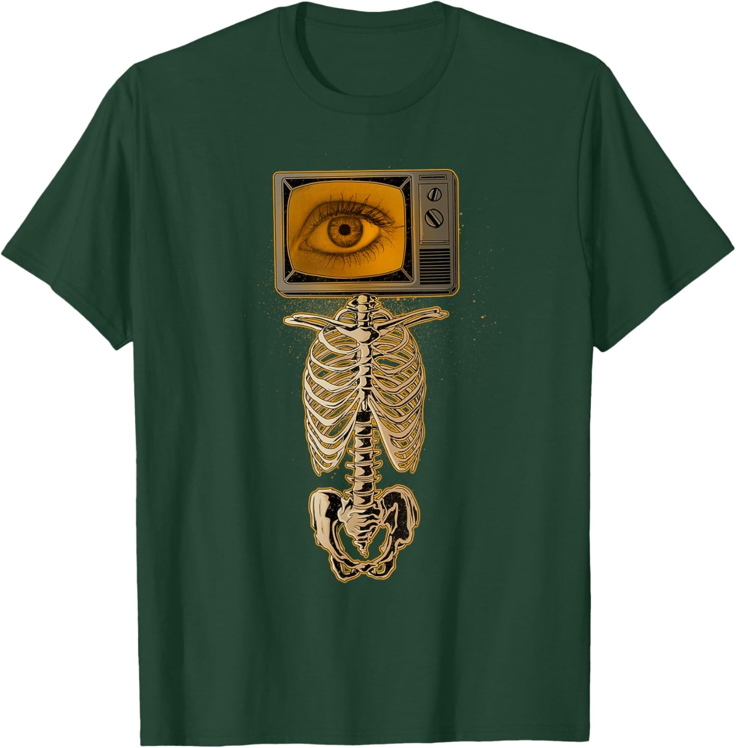 Weirdcore Skeleton TV Head Cosplay X-ray Radiology Tech T-Shirt - T-Shirt | Forest