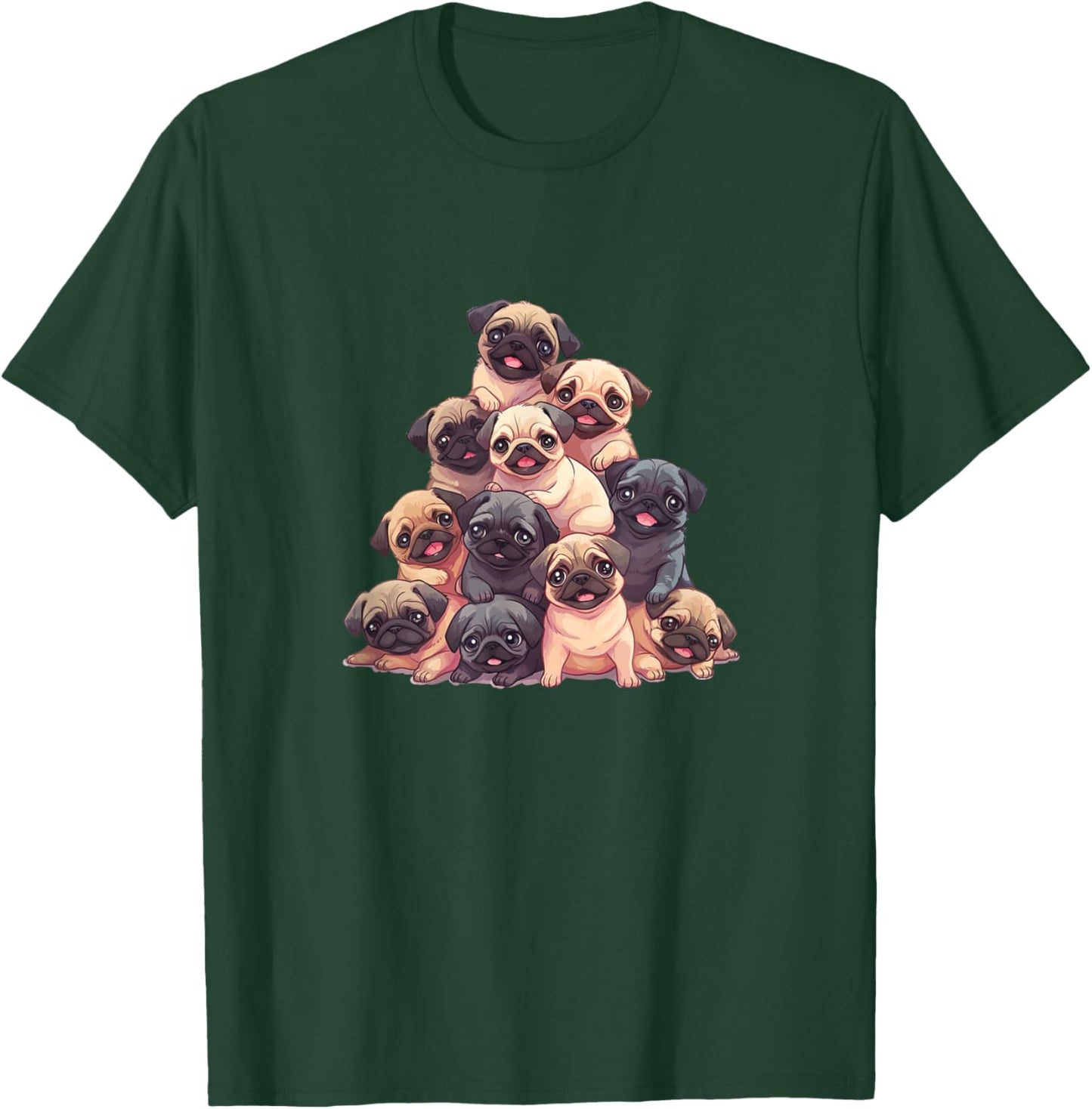 Cute Kawaii Pug Boys Girls Kids T-Shirt - T-Shirt | Forest