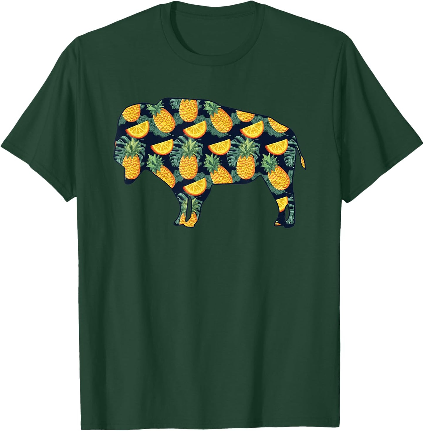 Pineapple Hawaiian Buffalo Women Men Print Tamaraw Girl Gift T-Shirt - T-Shirt | Forest