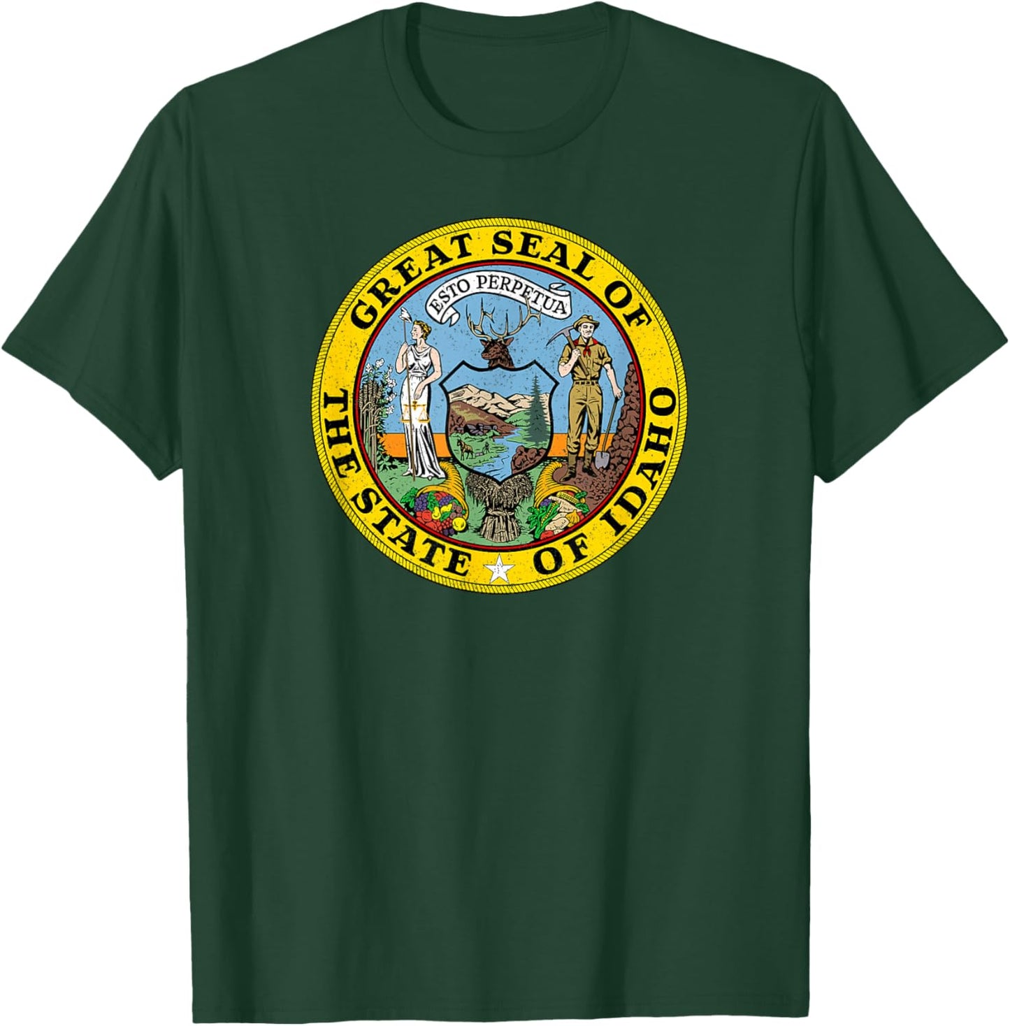 Idaho State Seal Flag T-Shirt - T-Shirt | Forest