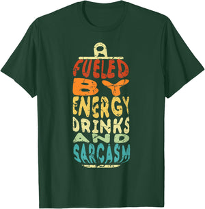 Funny Retro Sarcastic Energy Drink Caffeine Lover T-Shirt - T-Shirt | Forest