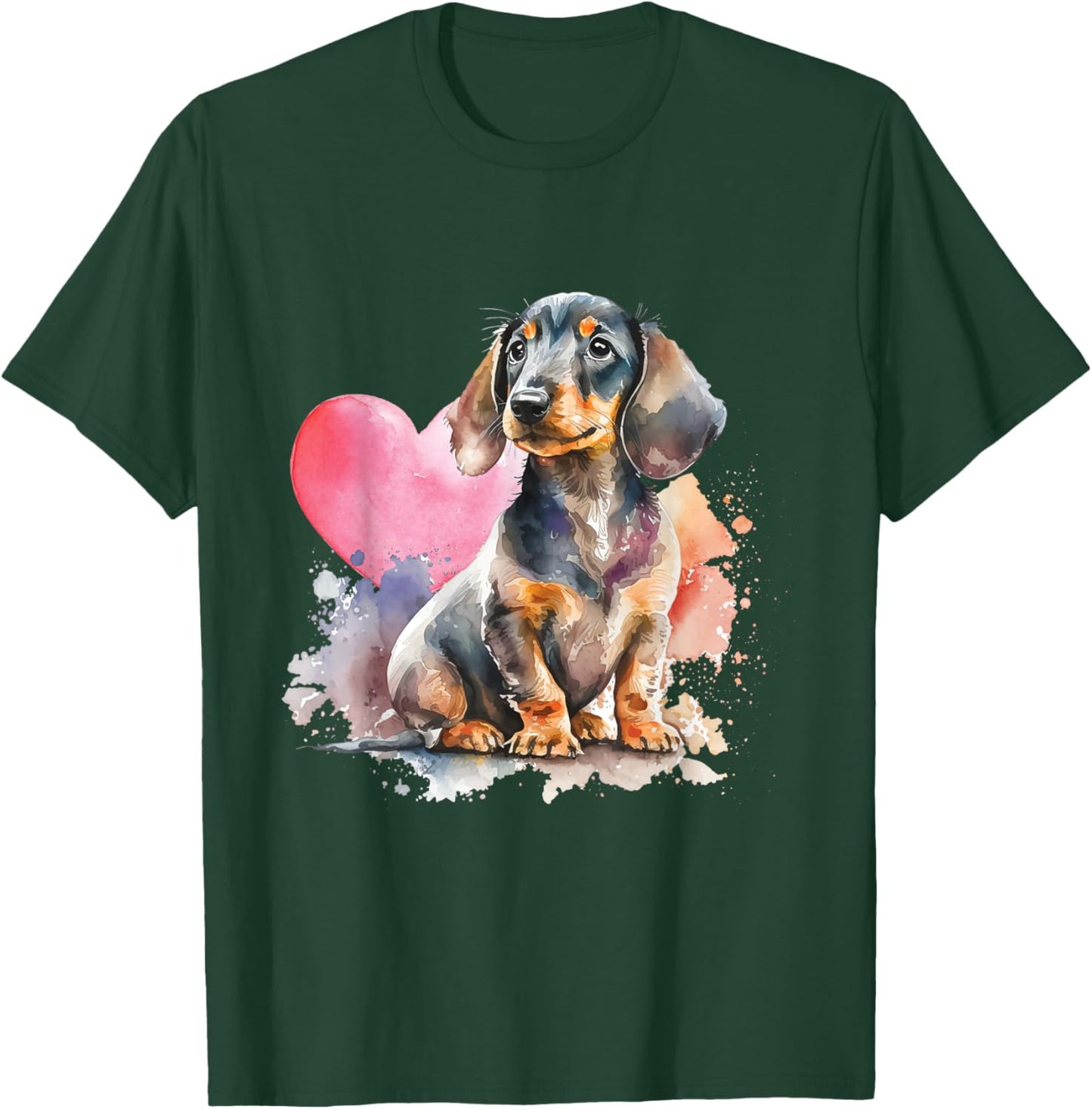 Dachshund Heart - Dog Trainer Pet Owner Breeder Animal Lover T-Shirt - T-Shirt | Forest