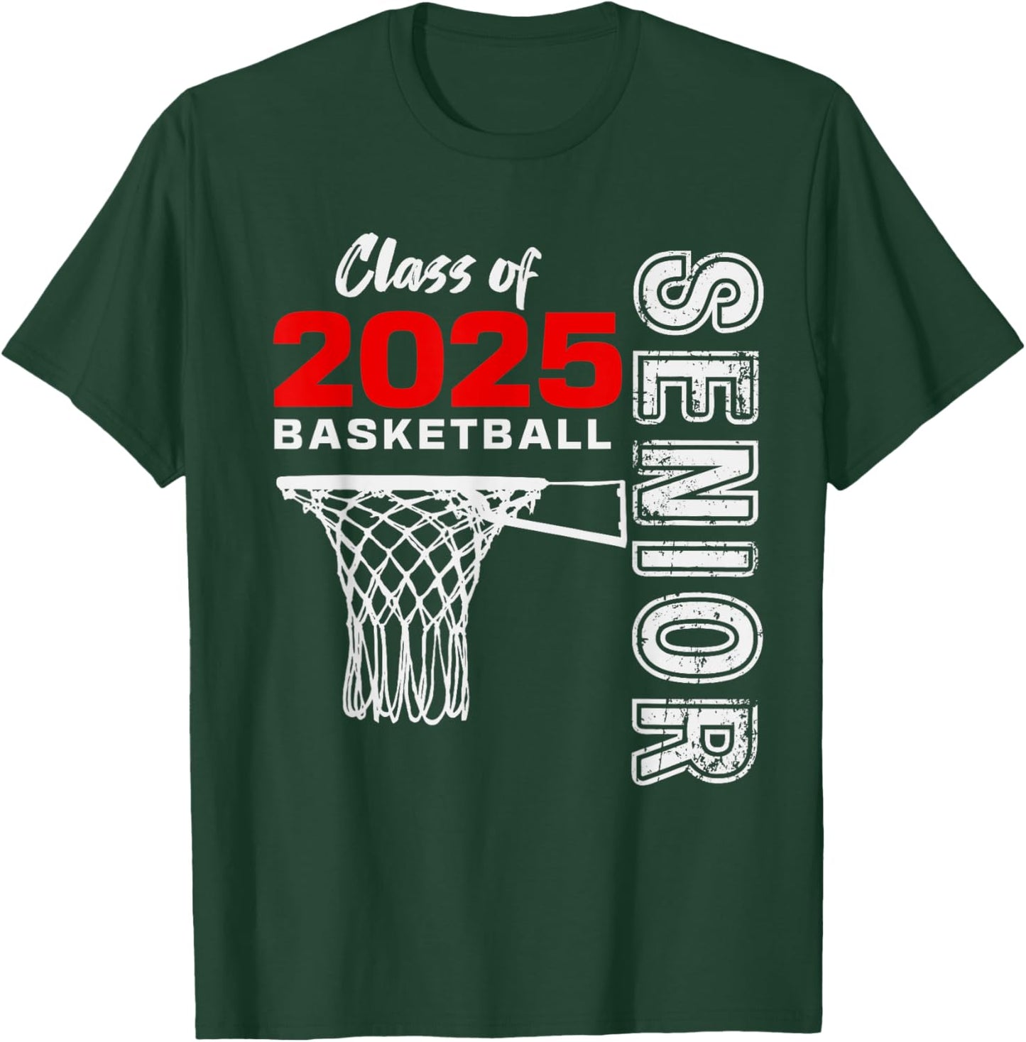 Basketball Senior Matching Class of 2025 Senior Basketball T-Shirt - T-Shirt | Forest