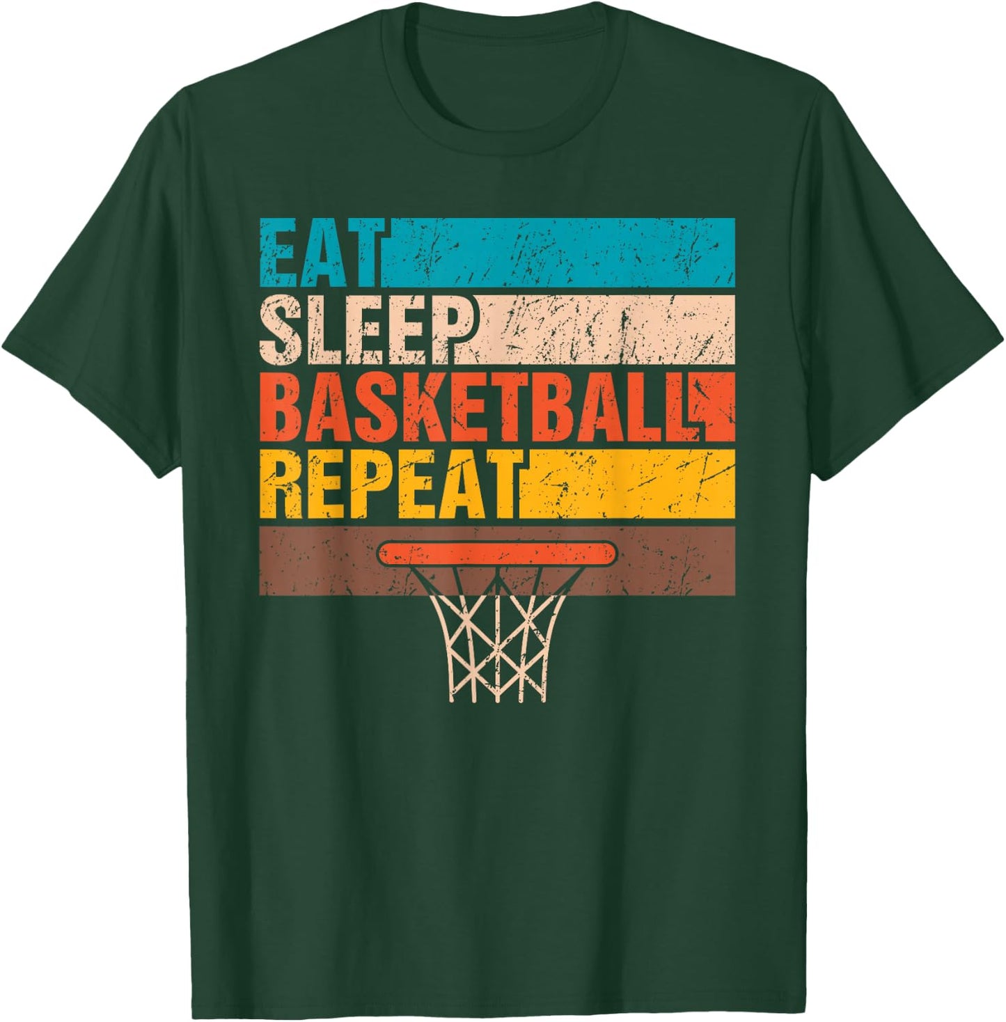 Eat. Sleep. Basketball. Repeat. Basketball Youths Teen Bball T-Shirt - T-Shirt | Forest